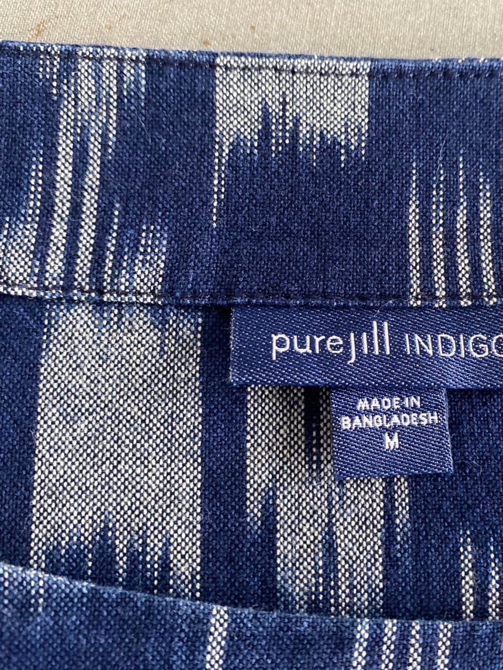 J. Jill Navy and White Patterned Boatneck Blouse - Picture 9 of 12